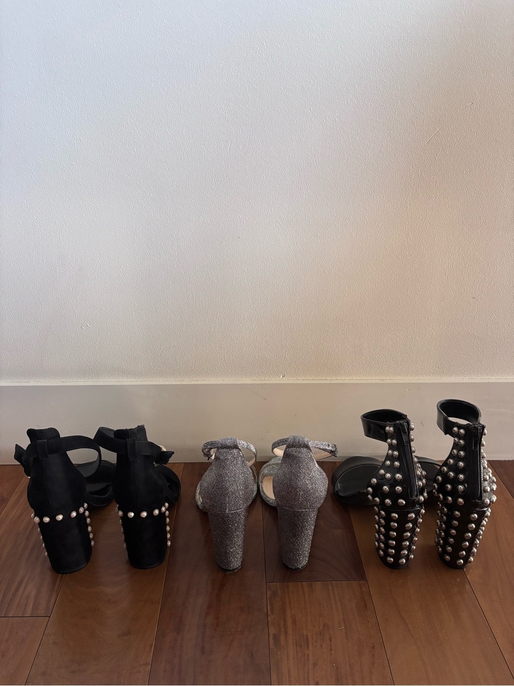 3 Pair Block Heel Sandals Bundle 8.5